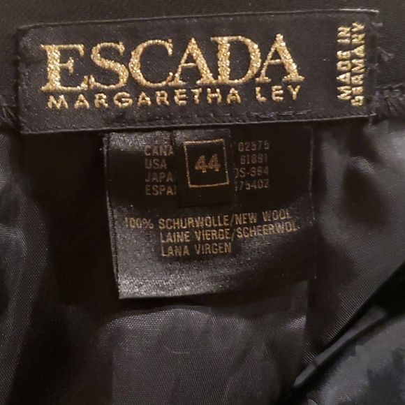 VTG designer Escada Hip Pleat black skirt sz 44 - Picture 7 of 12